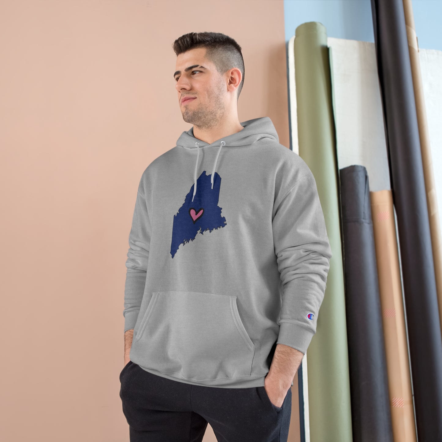 Maine Love (blue) Champion Hoodie