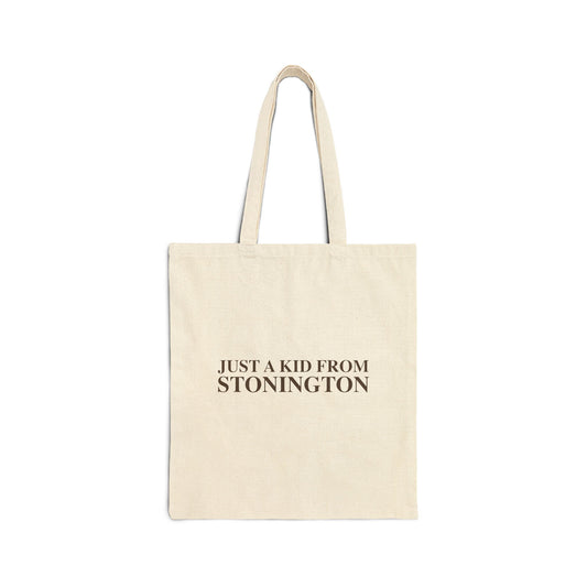 Just a kid from Stonington Cotton Canvas Tote Bag