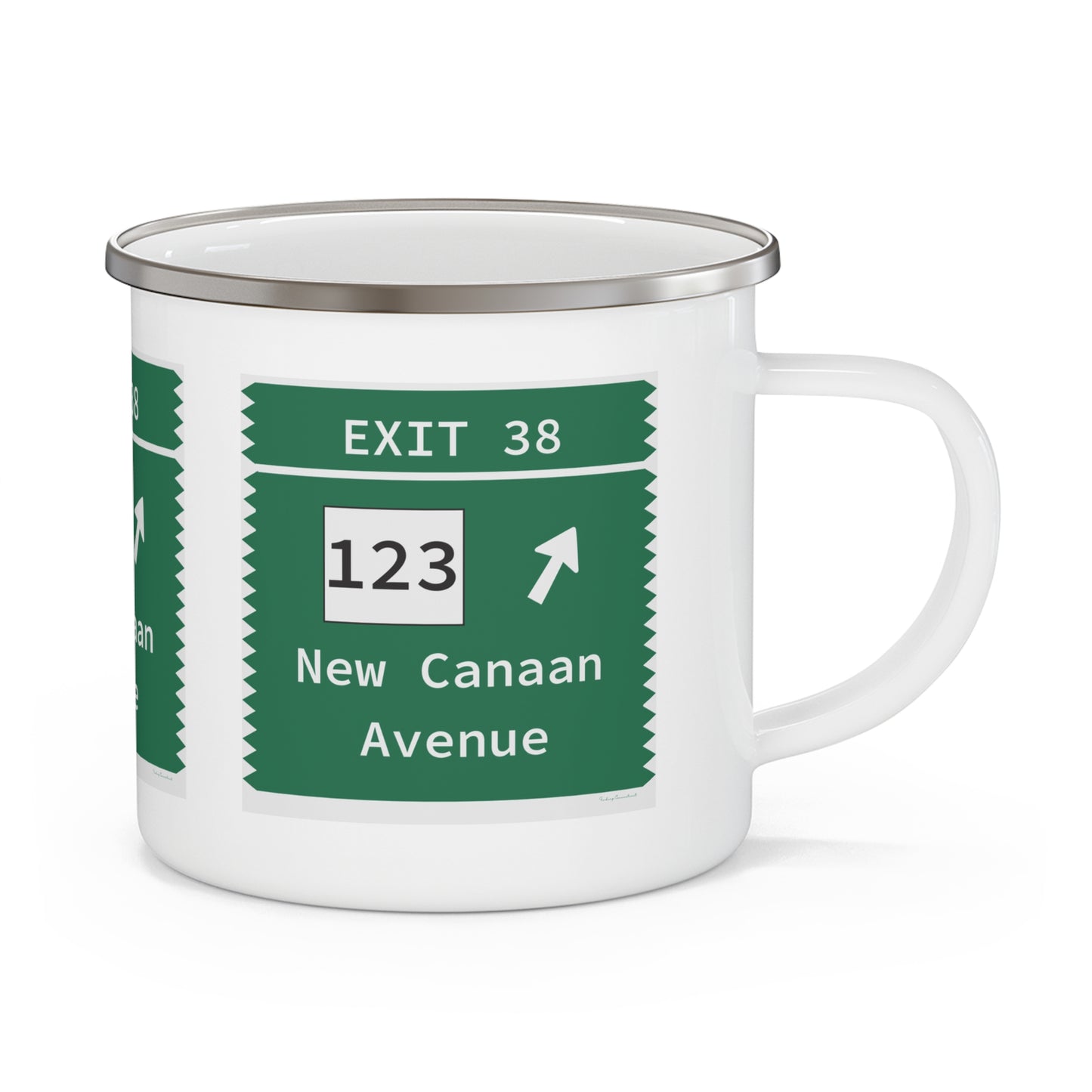 Vintage Merritt Parkway Exit 38 Sign Enamel Camping Mug