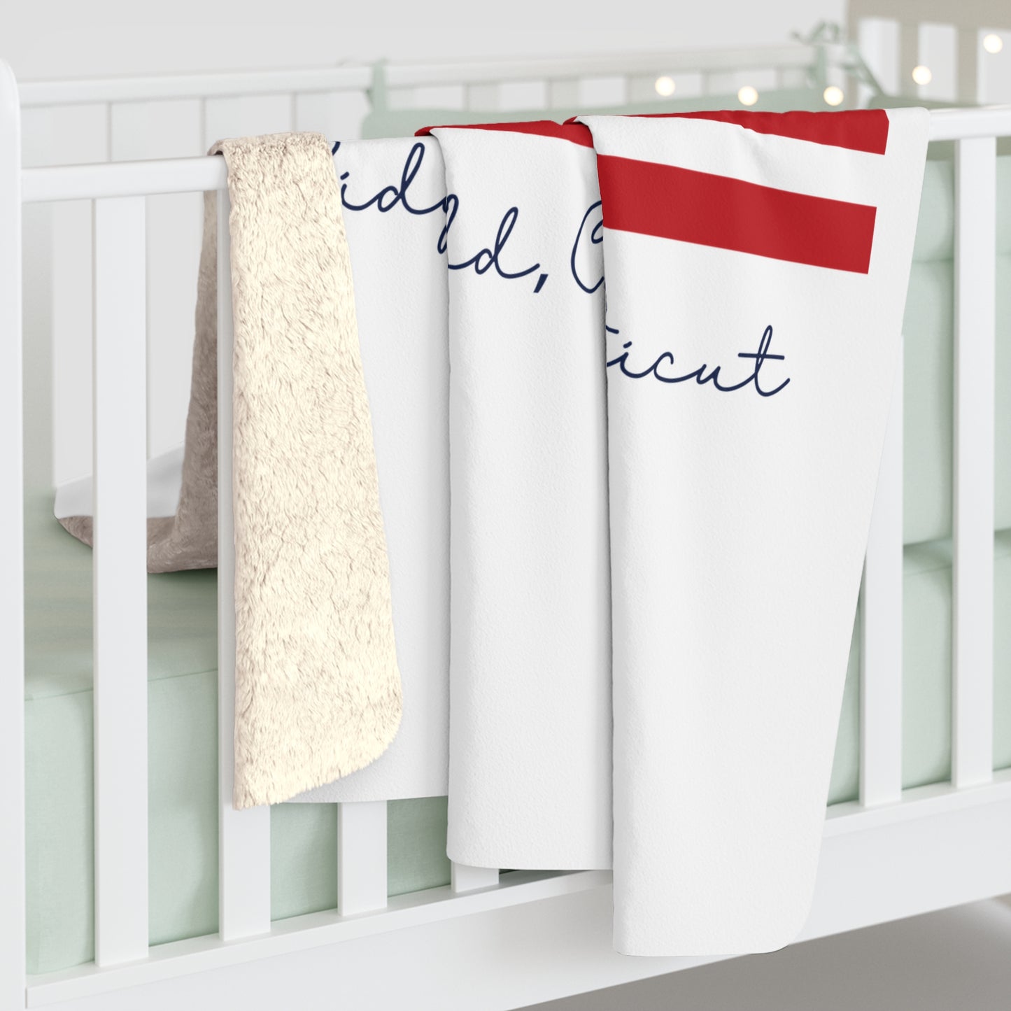 Ridgefield Connecticut Flag Sherpa Fleece Blanket