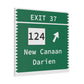 Vintage Merritt Parkway Exit 37 Sign Matte Canvas, Stretched, 1.25"