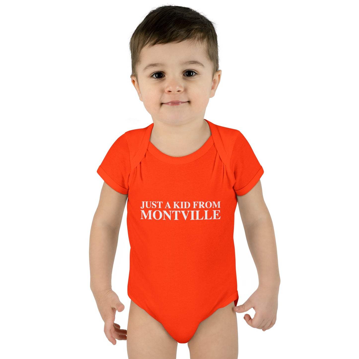 Just a kid from Montville Infant Baby Rib Bodysuit