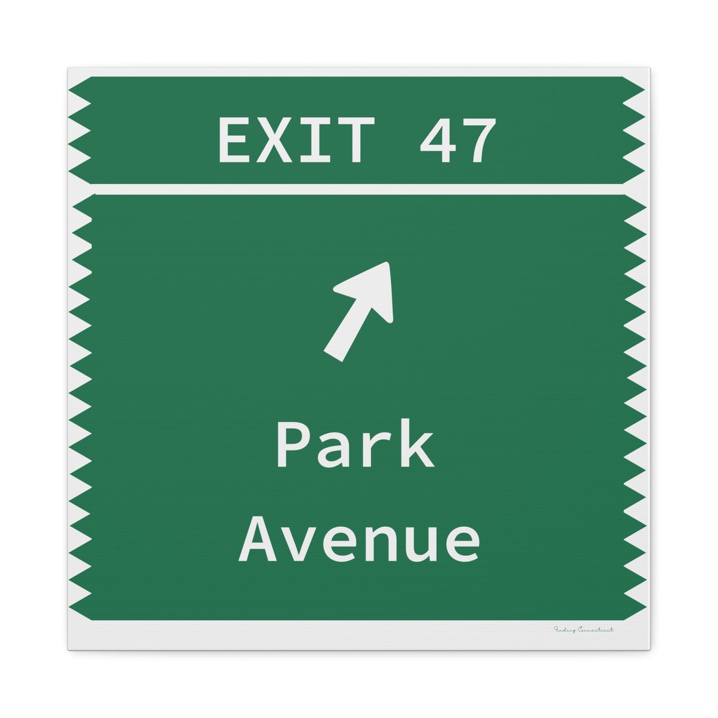 Vintage Merritt Parkway Exit 47 Sign Matte Canvas, Stretched, 1.25"
