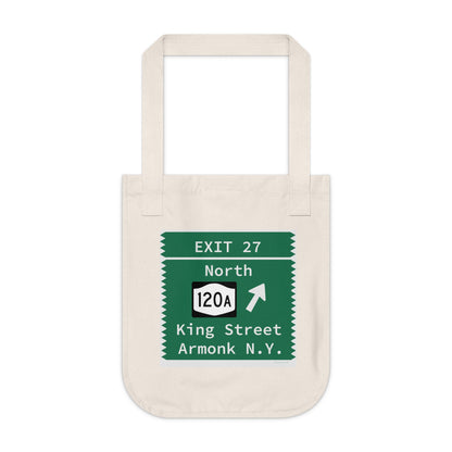 Vintage Merritt Parkway Exit 27 Sign Organic Canvas Tote Bag