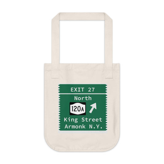 Vintage Merritt Parkway Exit 27 Sign Organic Canvas Tote Bag
