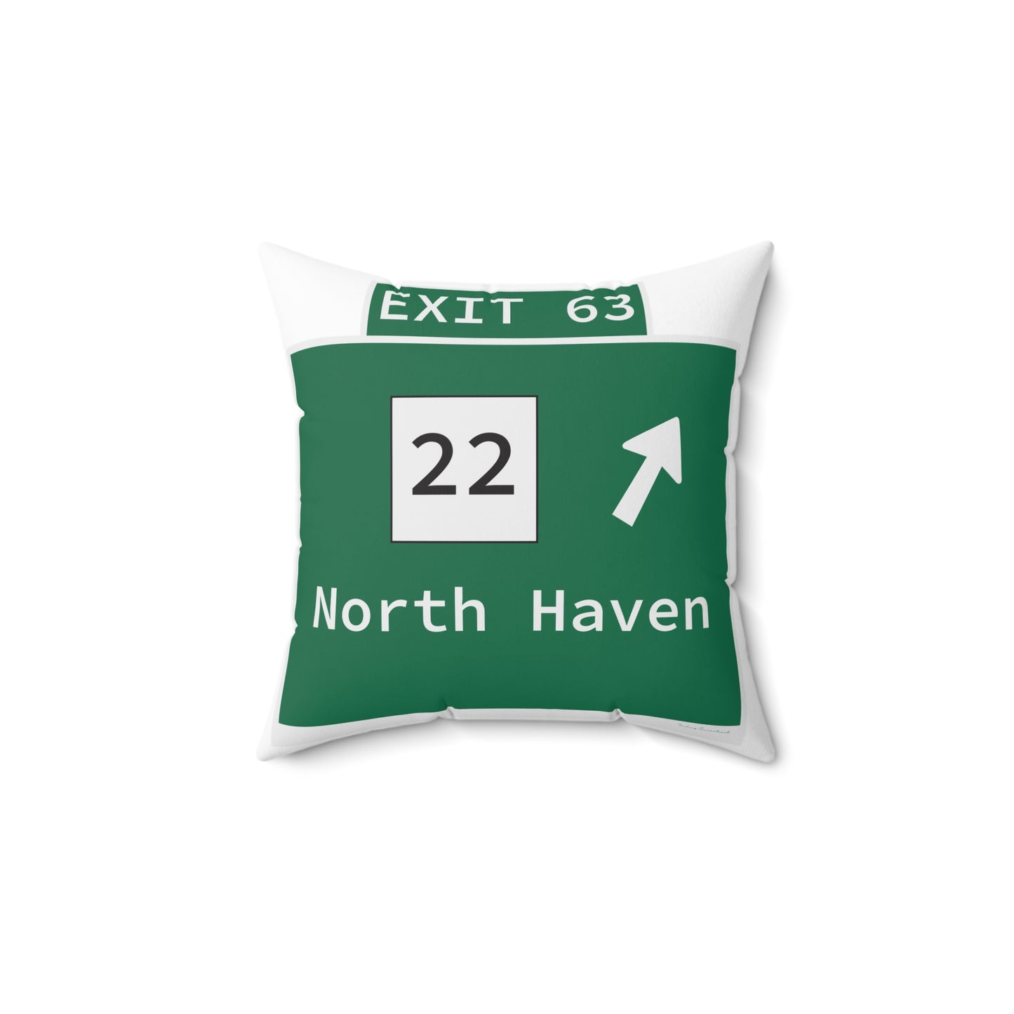 Vintage WCP Exit 63 Sign Spun Polyester Square Pillow