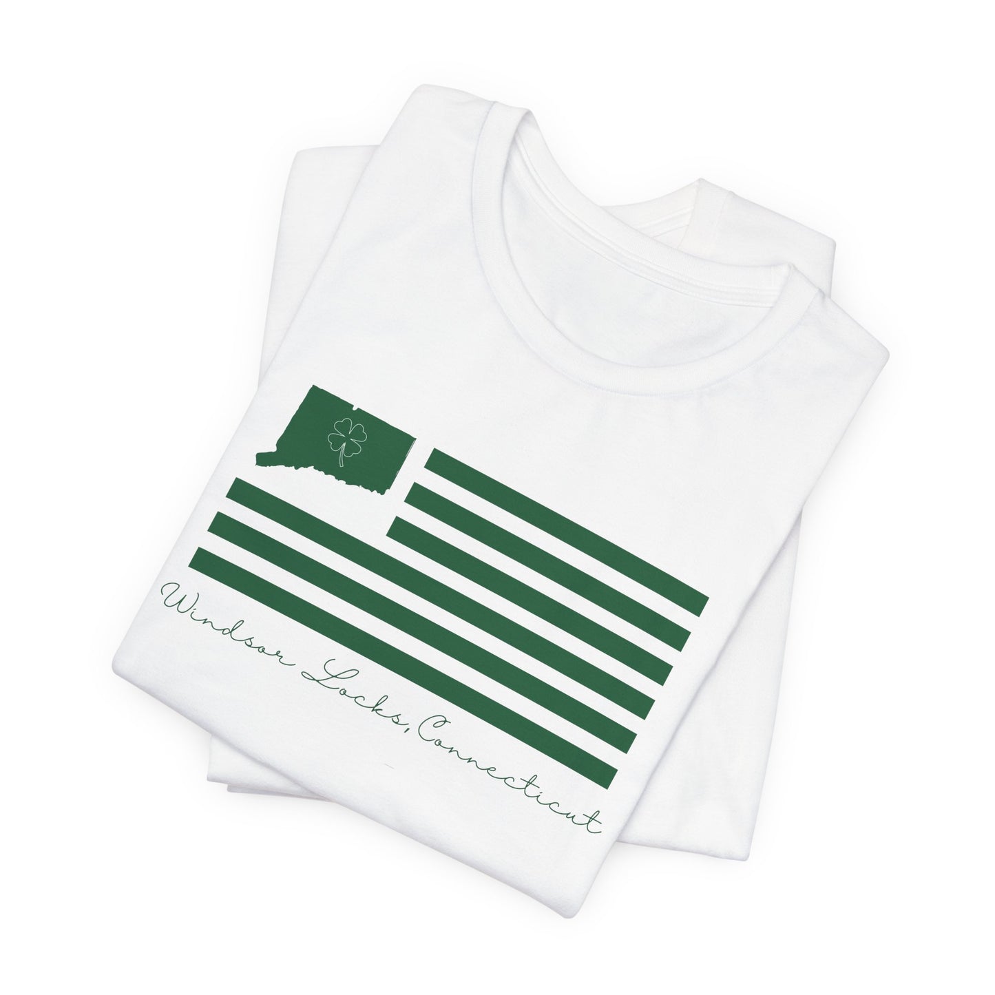 Windsor Locks Connecticut St. Patrick’s Day Flag Unisex Jersey Short Sleeve T-Shirt