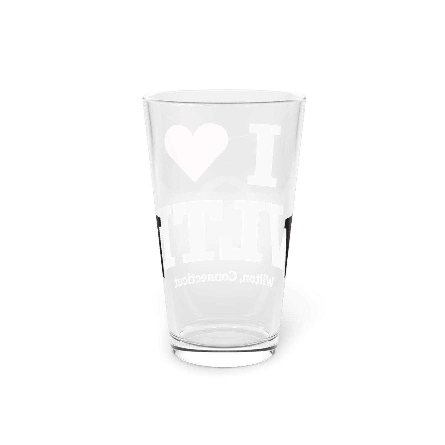 I Heart WLTN Pint Glass, 16oz