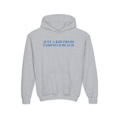 Just a kid from Fairfield Beach Youth Heavy Blend Hooded Sweatshirt