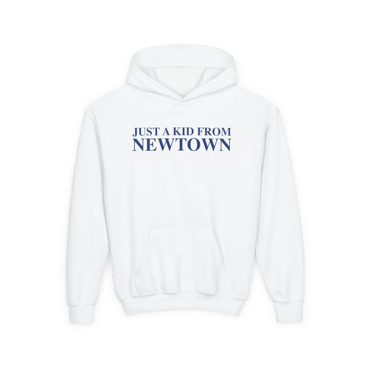Just a kid from Newtown Youth Heavy Blend Hooded Sweatshirt