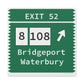 Vintage Merritt Parkway Exit 52 Sign Matte Canvas, Stretched, 1.25"