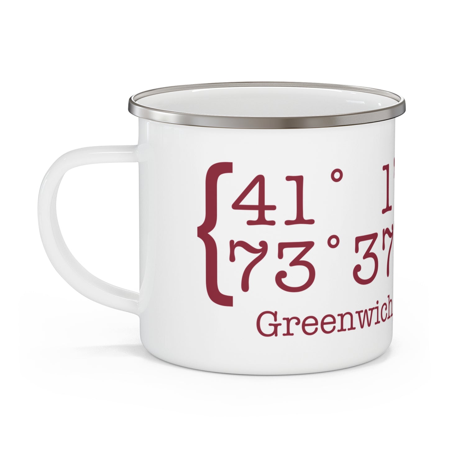 Greenwich Coordinates Enamel Camping Mug