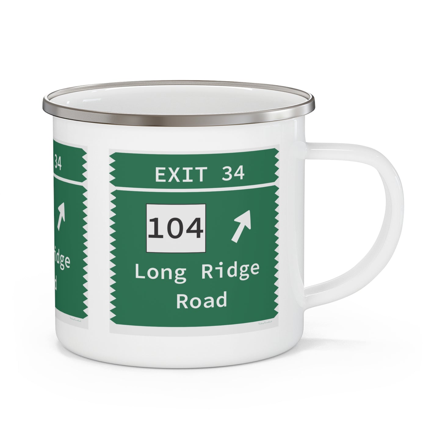 Vintage Merritt Parkway Exit 34 Sign Enamel Camping Mug
