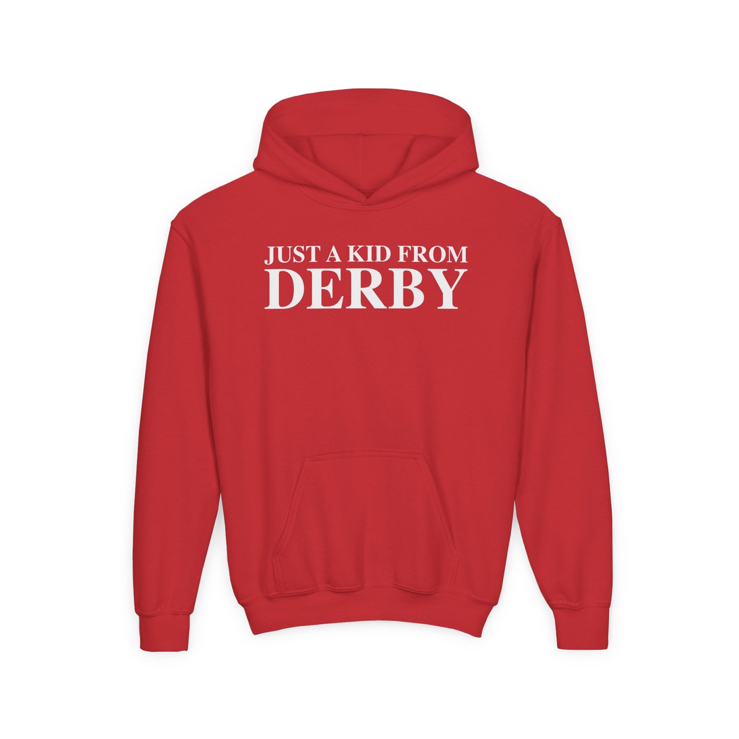 Just a kid from Derby Youth Heavy Blend Hooded Sweatshirt