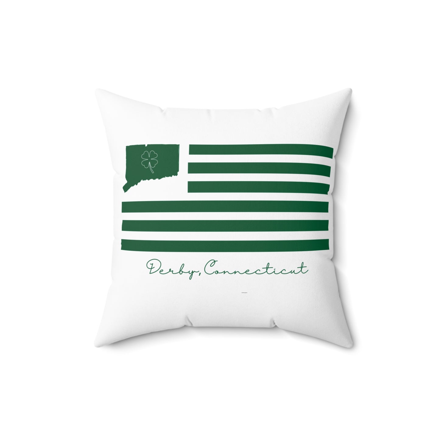 Derby Connecticut St. Patrick’s Day Flag Spun Polyester Square Pillow
