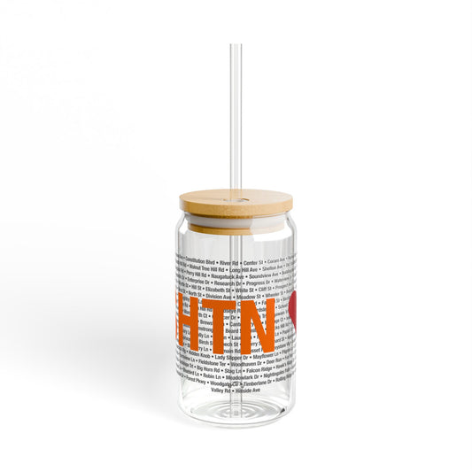 Shelton Love Glass Can with Straw and Lid, 16oz
