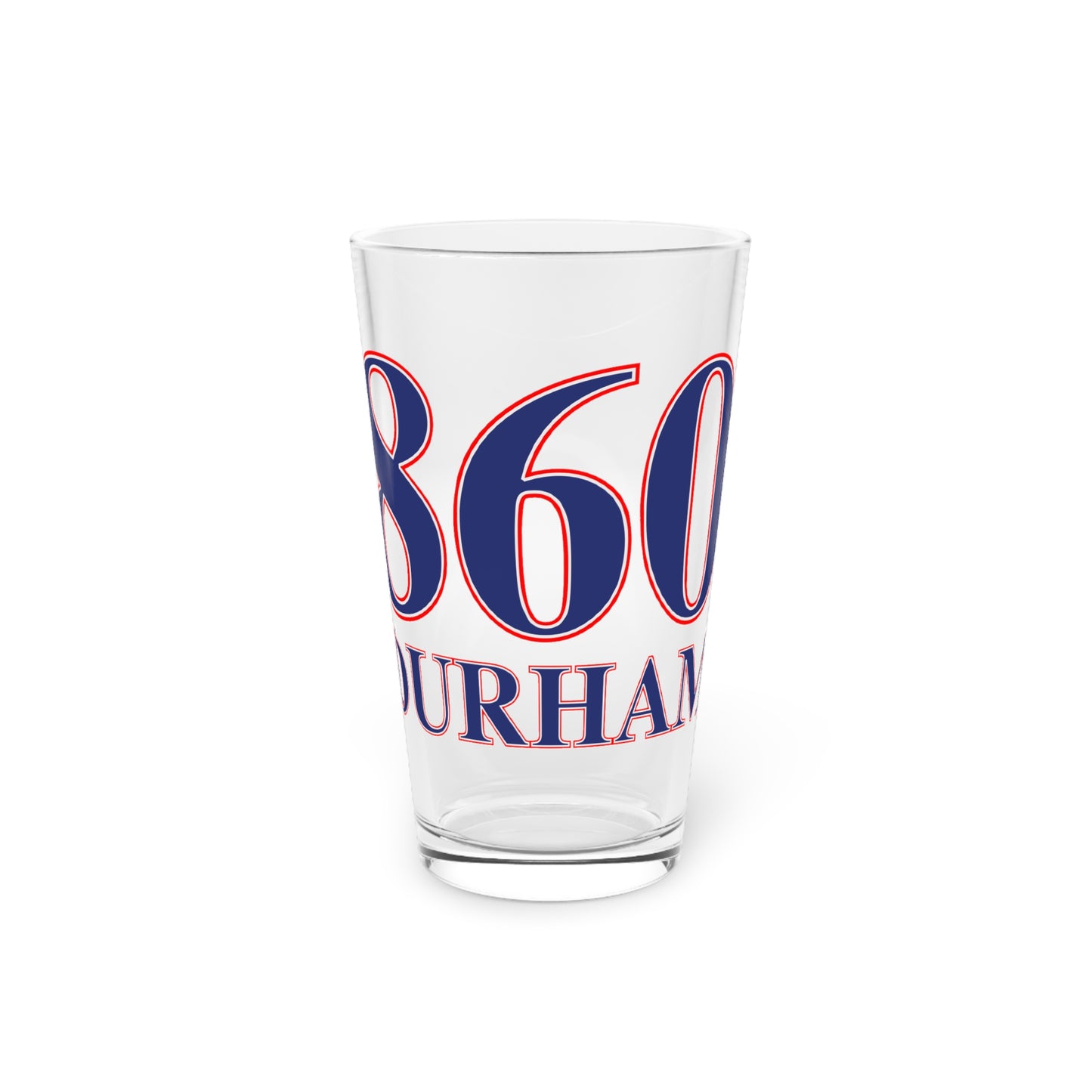 860 Durham Red, White & Blue  Pint Glass, 16oz