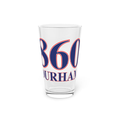 860 Durham Red, White & Blue  Pint Glass, 16oz