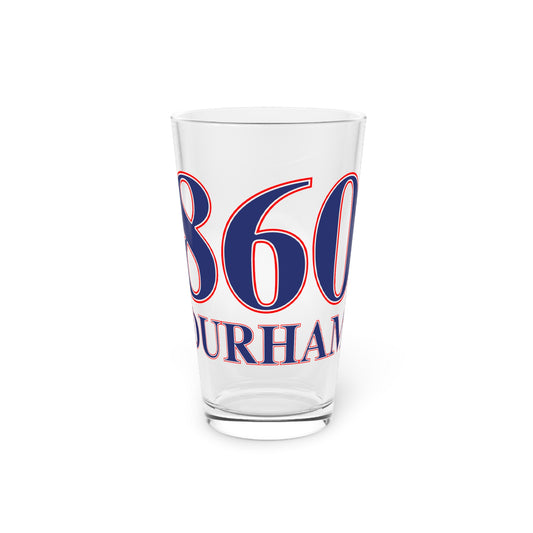860 Durham Red, White & Blue  Pint Glass, 16oz