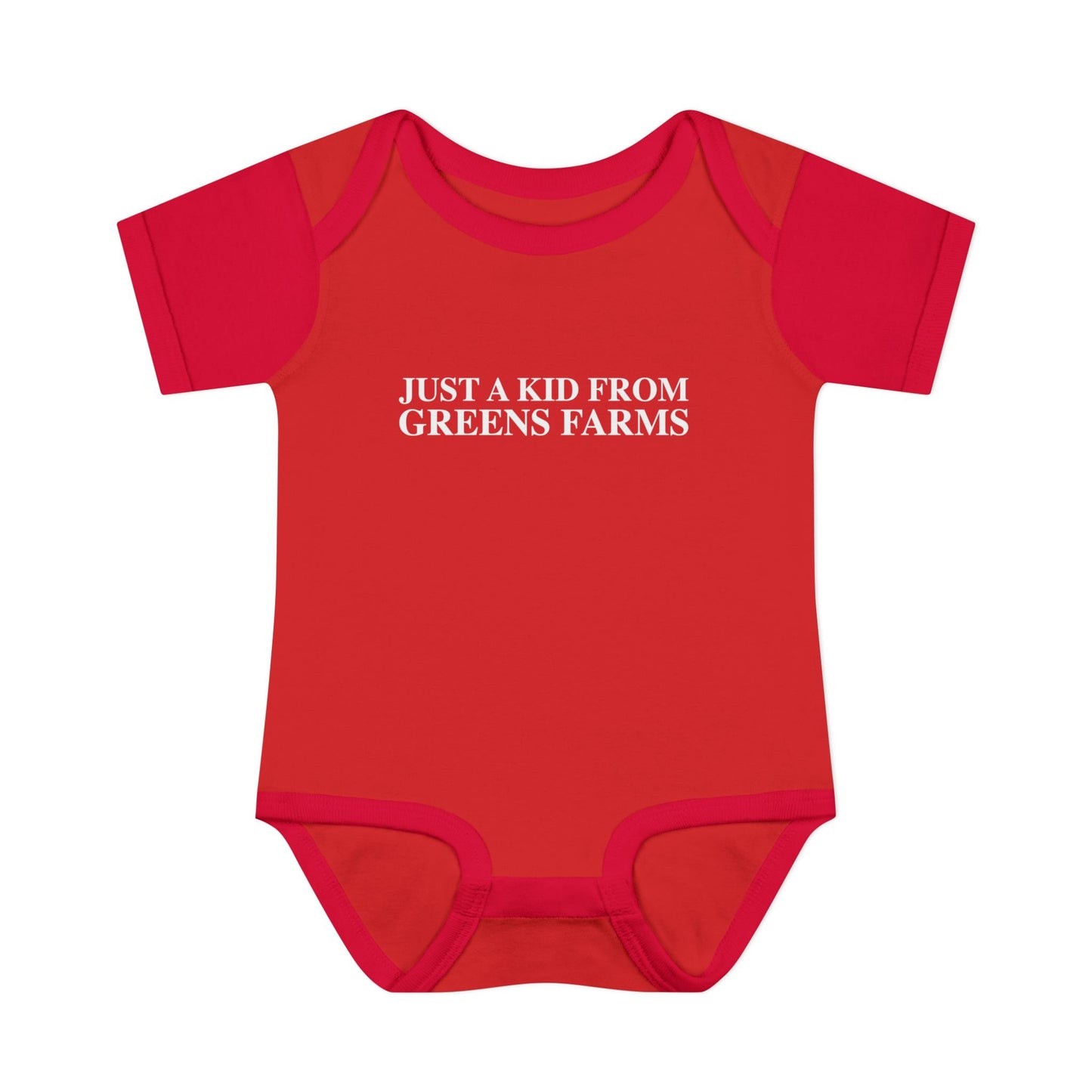 Just a kid from Greens Farms Infant Baby Rib Bodysuit
