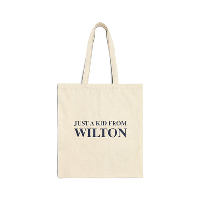 Just a kid from Wilton Cotton Canvas Tote Bag