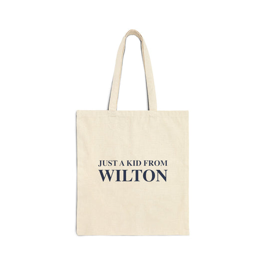 Just a kid from Wilton Cotton Canvas Tote Bag