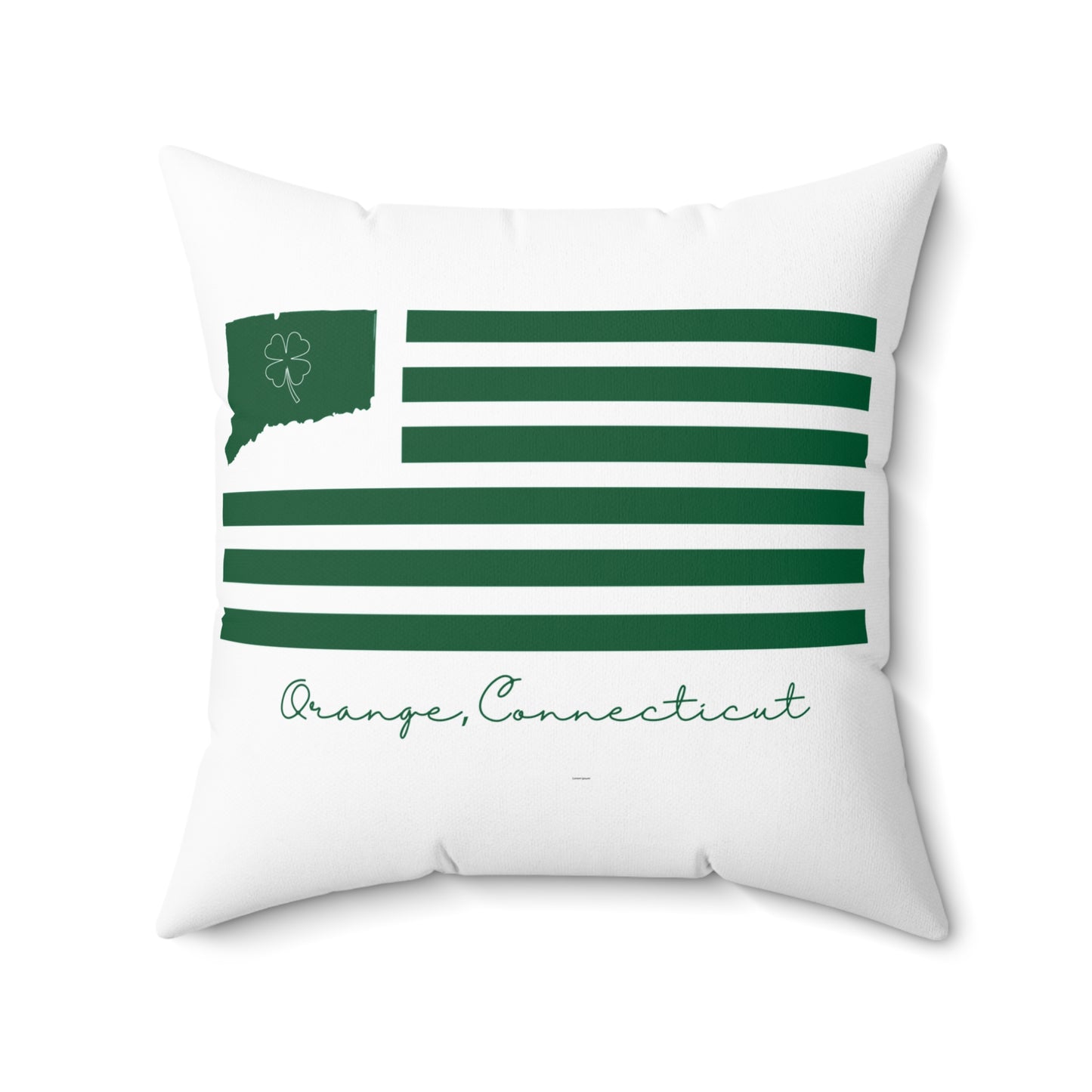 Orange Connecticut St. Patrick’s Day Flag Spun Polyester Square Pillow
