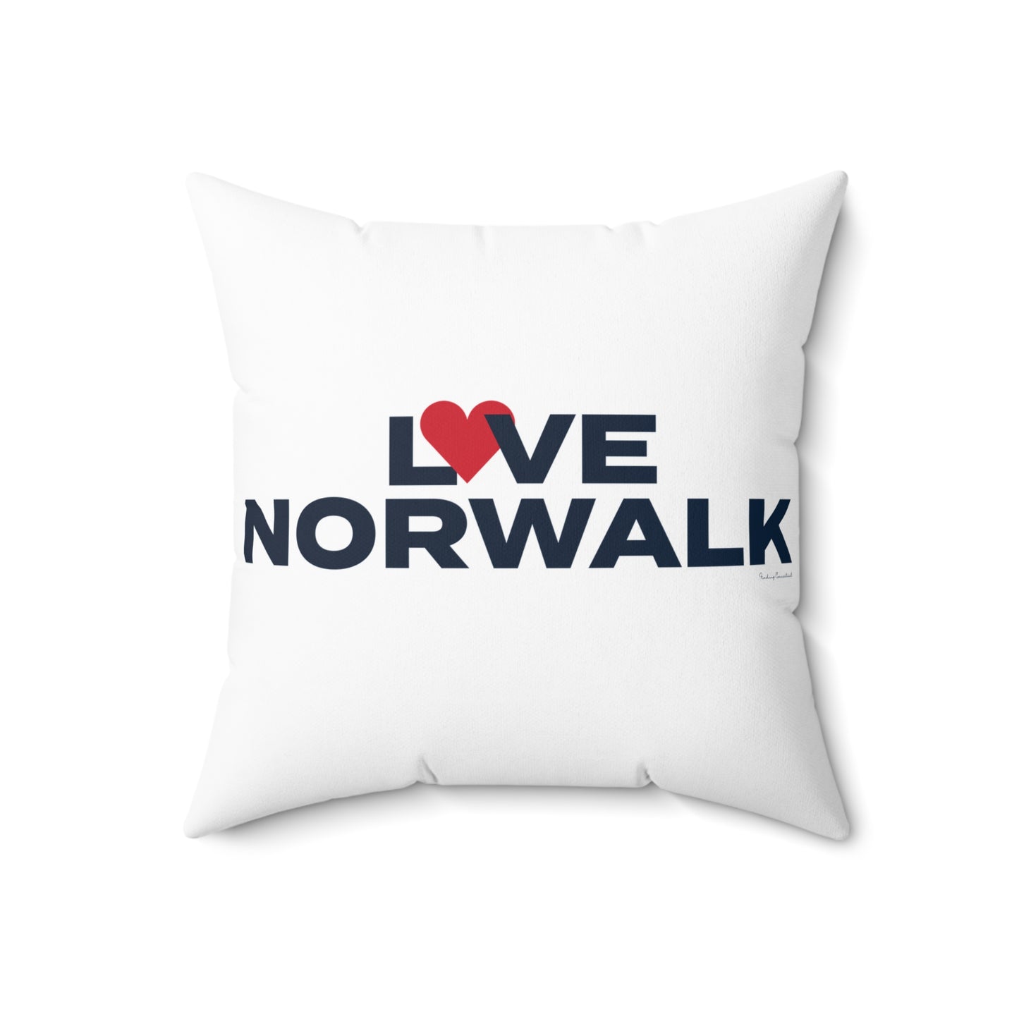 Love Norwalk Spun Polyester Square Pillow