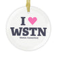 I Heart WSTN Glass Ornaments