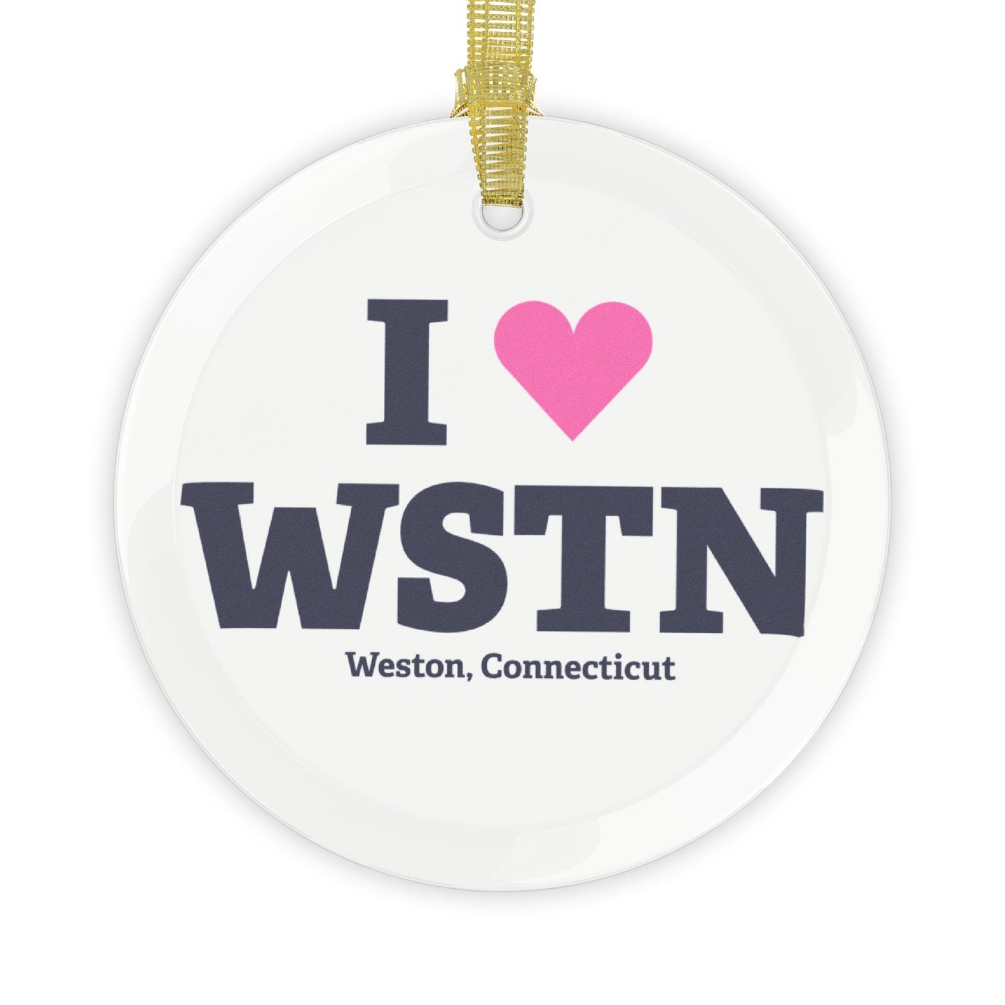 I Heart WSTN Glass Ornaments