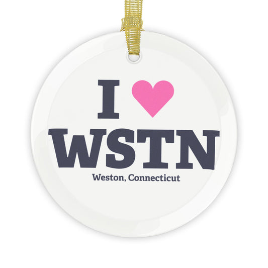 I Heart WSTN Glass Ornaments