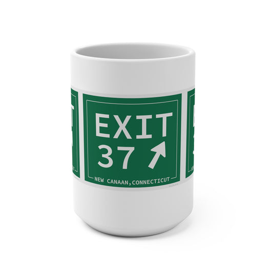 Vintage Exit 37 Merritt Parkway Sign Mug 15oz