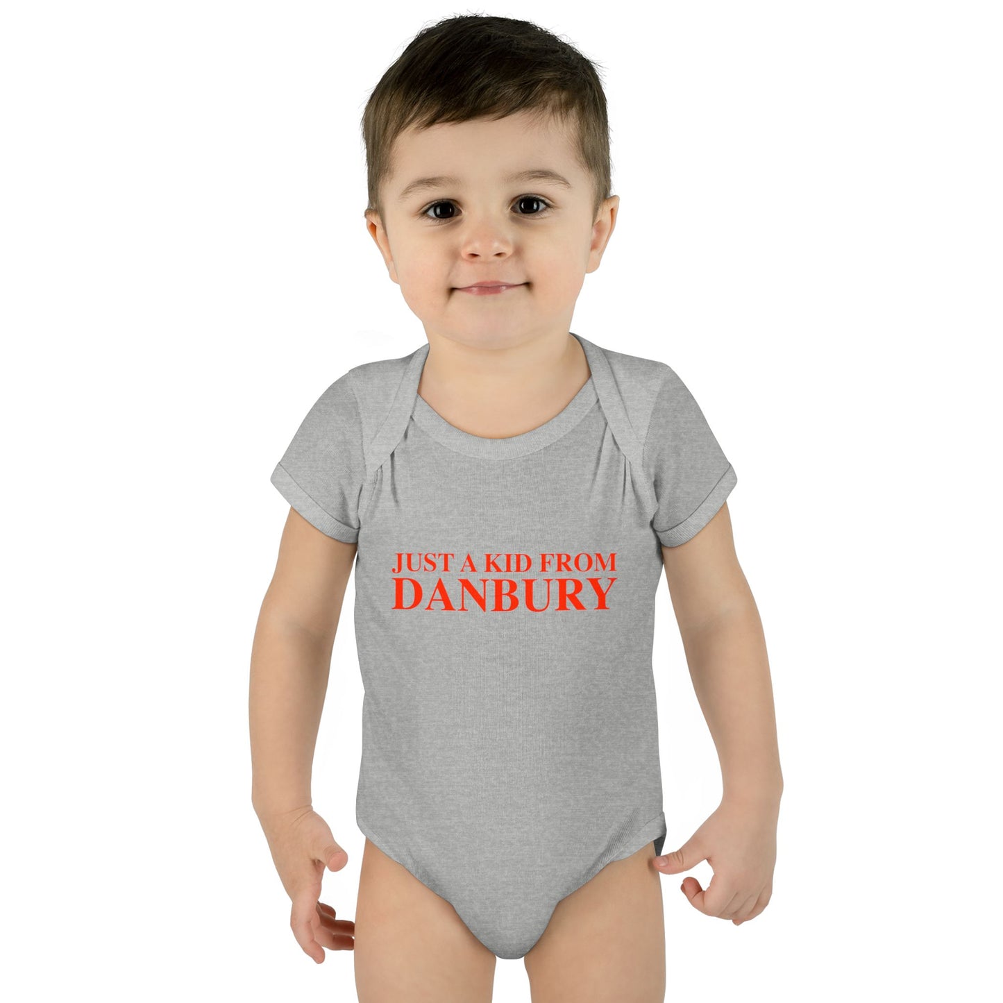 Just a kid from Danbury Infant Baby Rib Bodysuit