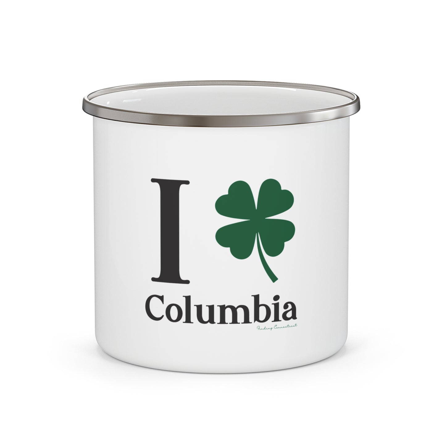 I Clover Columbia Enamel Camping Mug