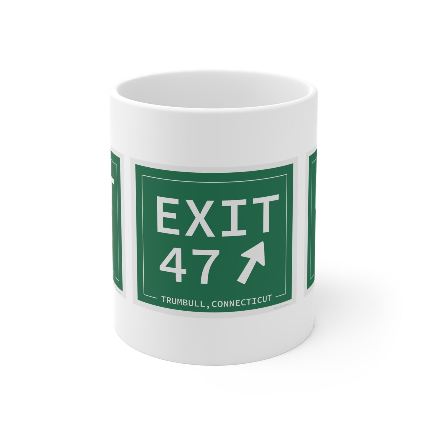 Vintage Exit 47 Merritt Parkway Sign Mug 11oz
