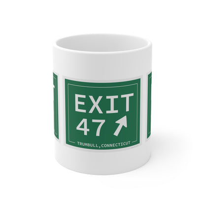 Vintage Exit 47 Merritt Parkway Sign Mug 11oz