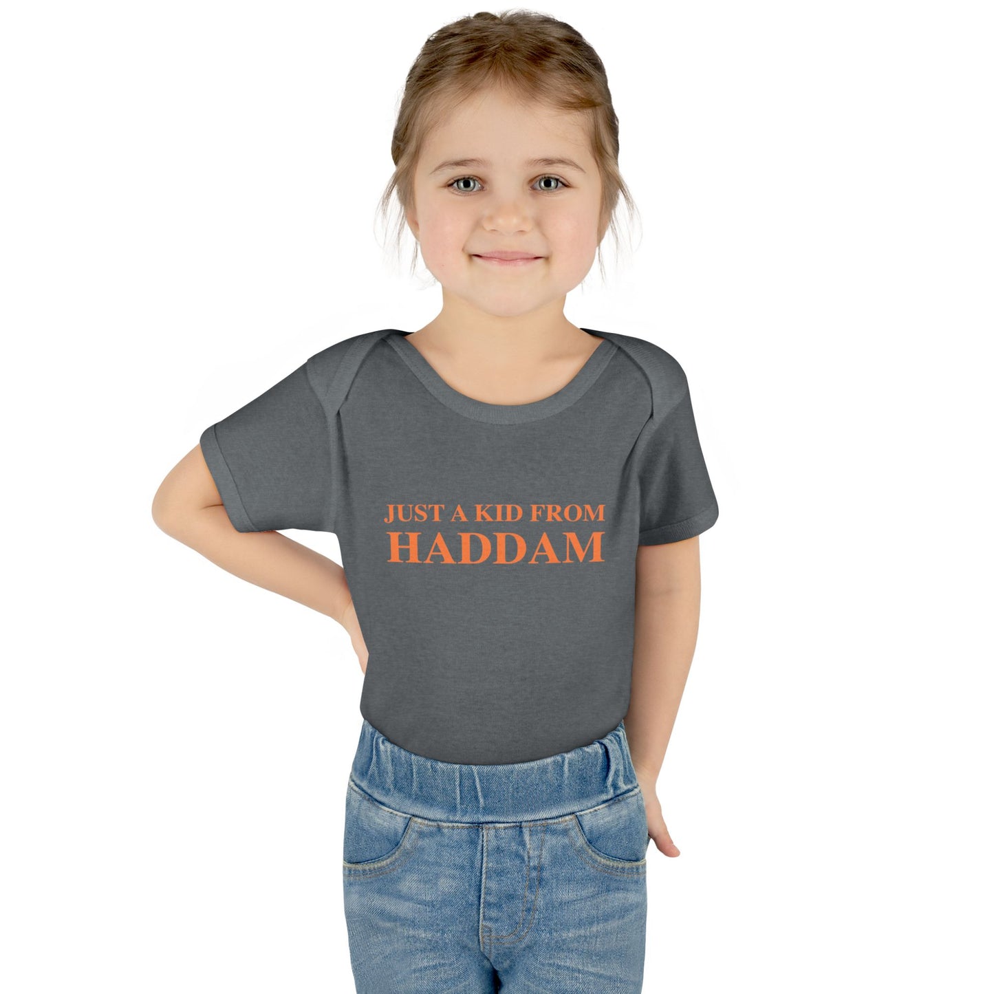 Just a kid from Haddam Infant Baby Rib Bodysuit