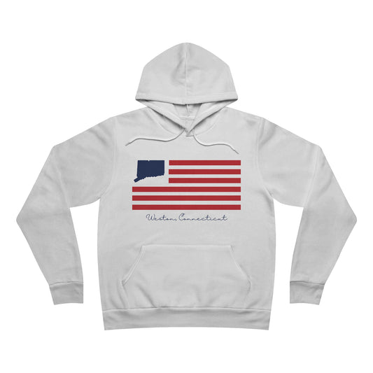 Weston Connecticut Flag Unisex Sponge Fleece Pullover Hoodie