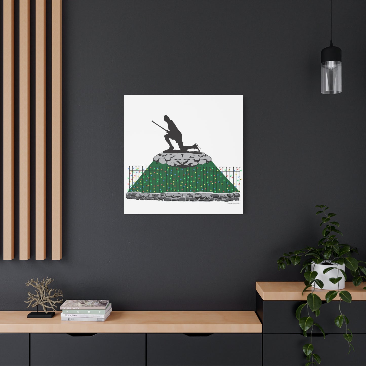 Minuteman Holiday Lights Matte Canvas, Stretched, 1.25"