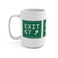 Vintage Exit 67 WCP Sign Mug 15oz