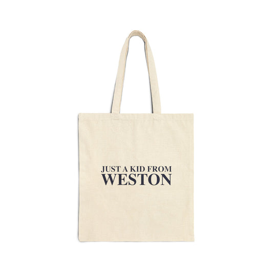 Just a kid from Weston Cotton Canvas Tote Bag