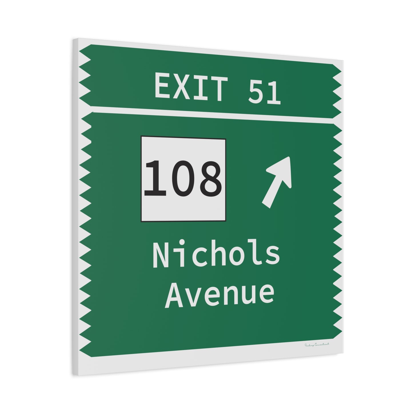 Vintage Merritt Parkway Exit 51 Sign Matte Canvas, Stretched, 1.25"