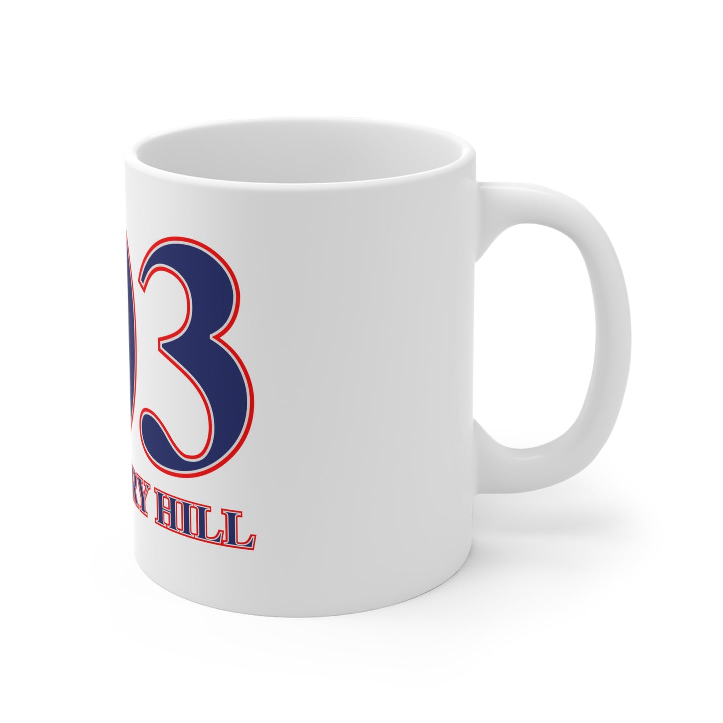 203 Strawberry Hill Red, White & Blue Mug 11oz