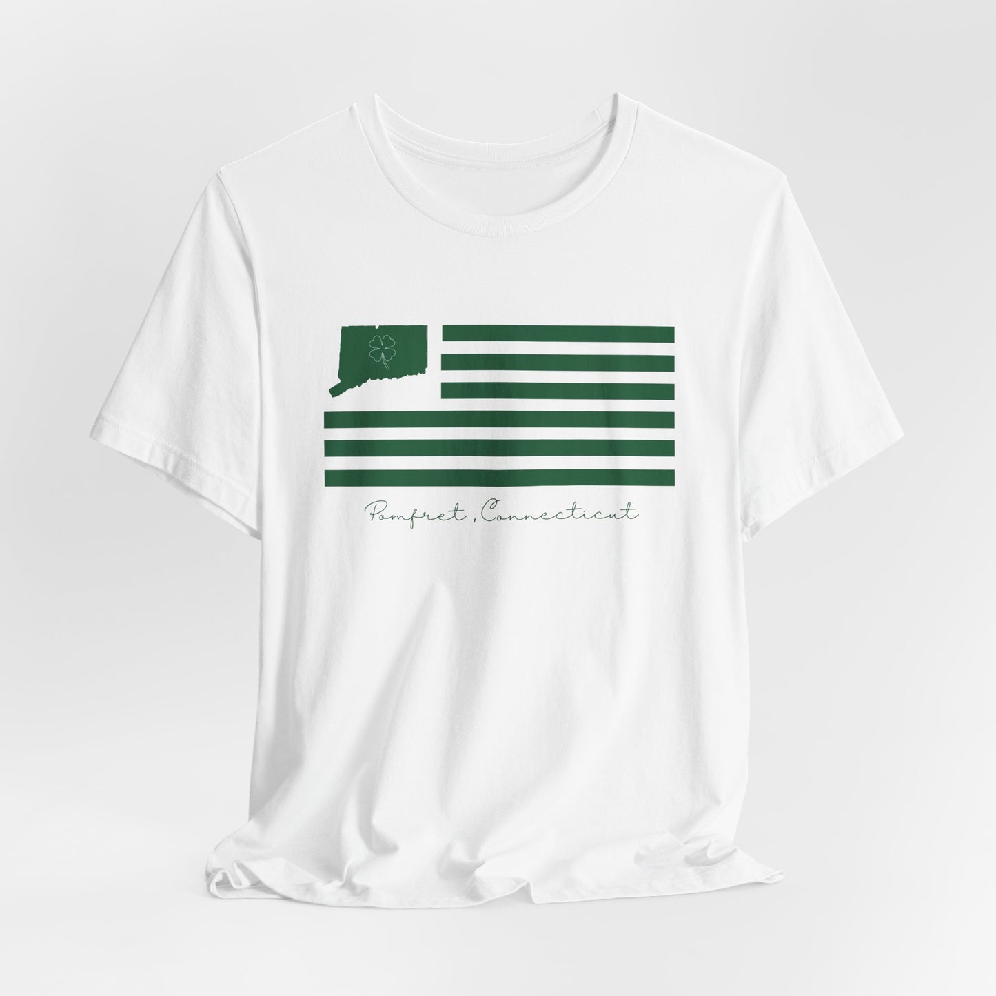 Pomfret Connecticut St. Patrick’s Day Flag Unisex Jersey Short Sleeve T-Shirt