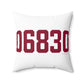 06830 - Greenwich Connecticut Zip Code  Spun Polyester Square Pillow