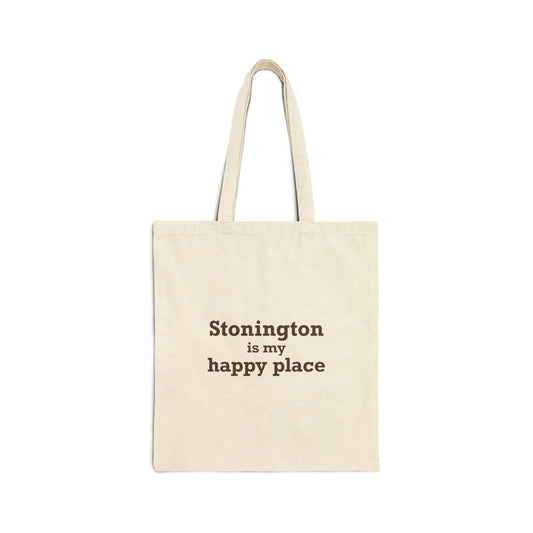 Stonington is My Happy Place Cotton Canvas Tote Bag