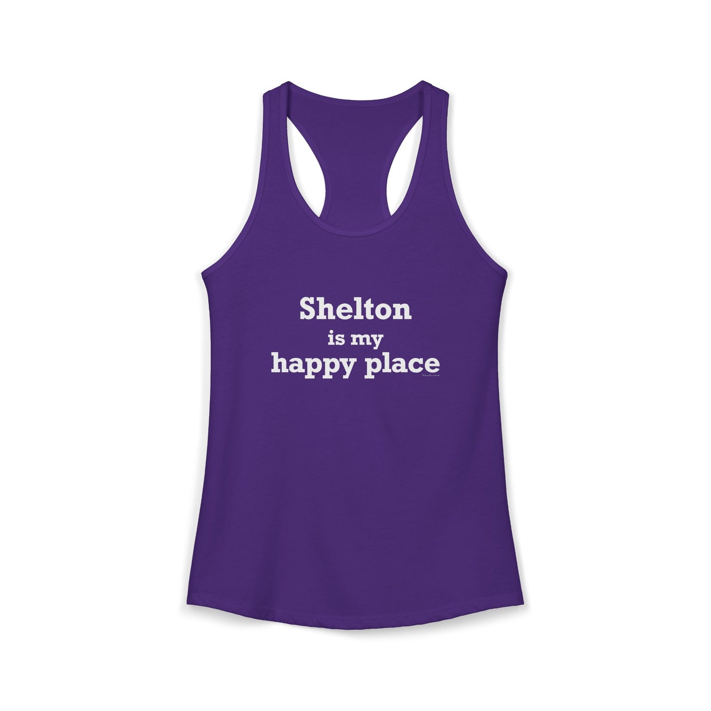 Shelton Is My Happy Place Women's Ideal Racerback Tank Top