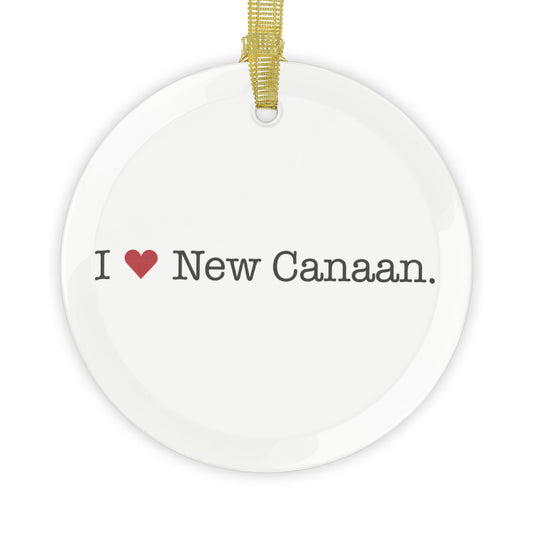 I Heart New Canaan. Glass Ornaments