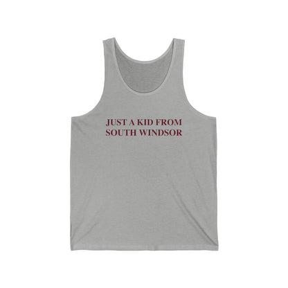 Just a kid from South Windsor Unisex Jersey Tank Top