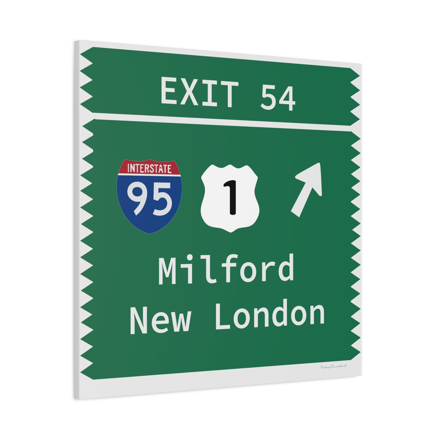 Vintage Merritt Parkway Exit 54 Sign Matte Canvas, Stretched, 1.25"